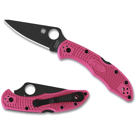 Spyderco 2024 Spyderco Reveal 6 Delica Pink Heels Black Cmp S30V Plain Edge SPY-C11FPPNS30VBK